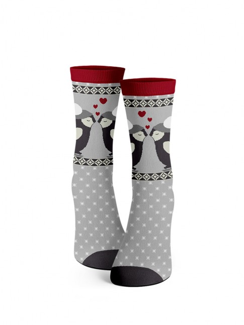 calcetines de navidad pingüinos amorosos