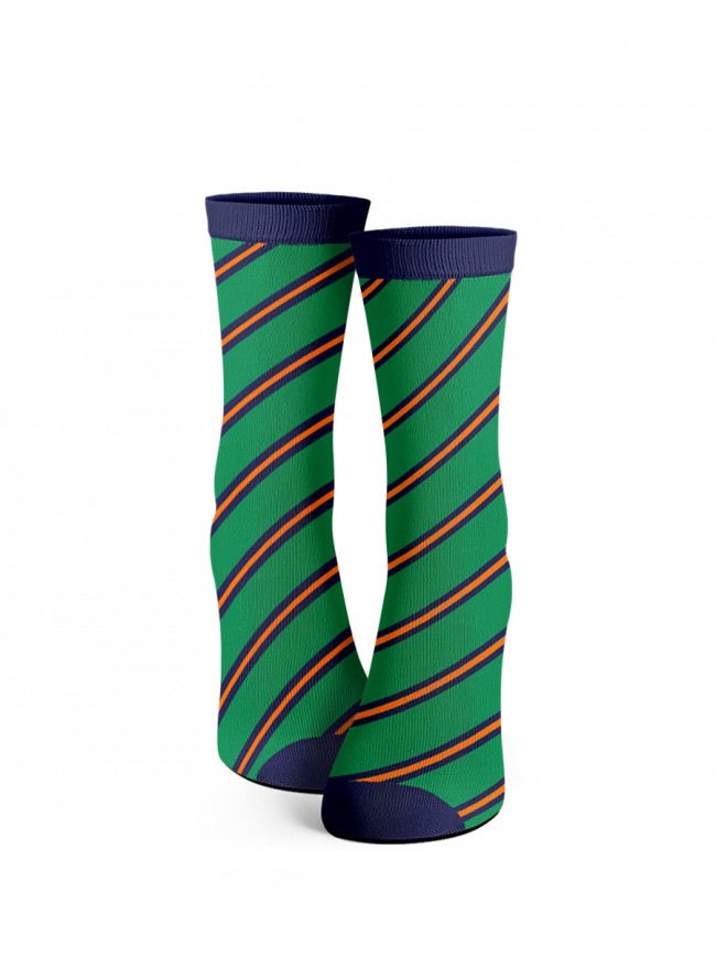 calcetines verdes de rayas oblicuas