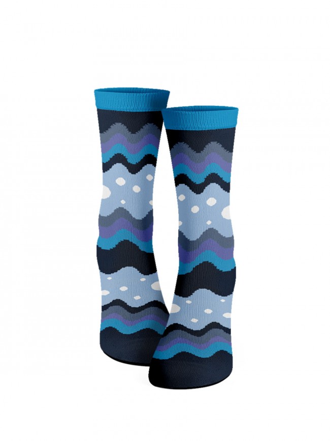 calcetines de ondas azules