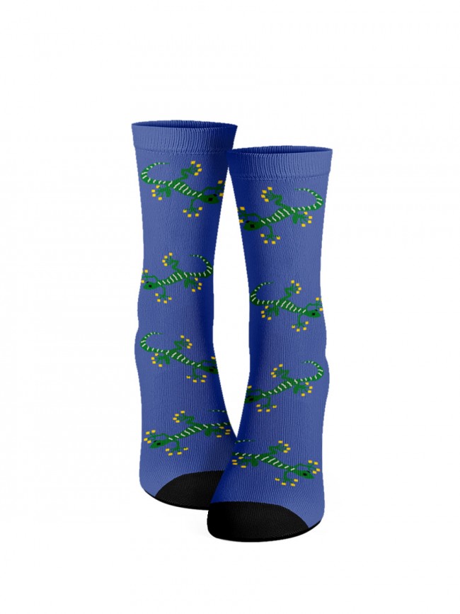 calcetines de lagartos azules