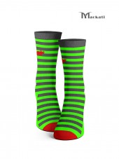 calcetines rayas gris y verde